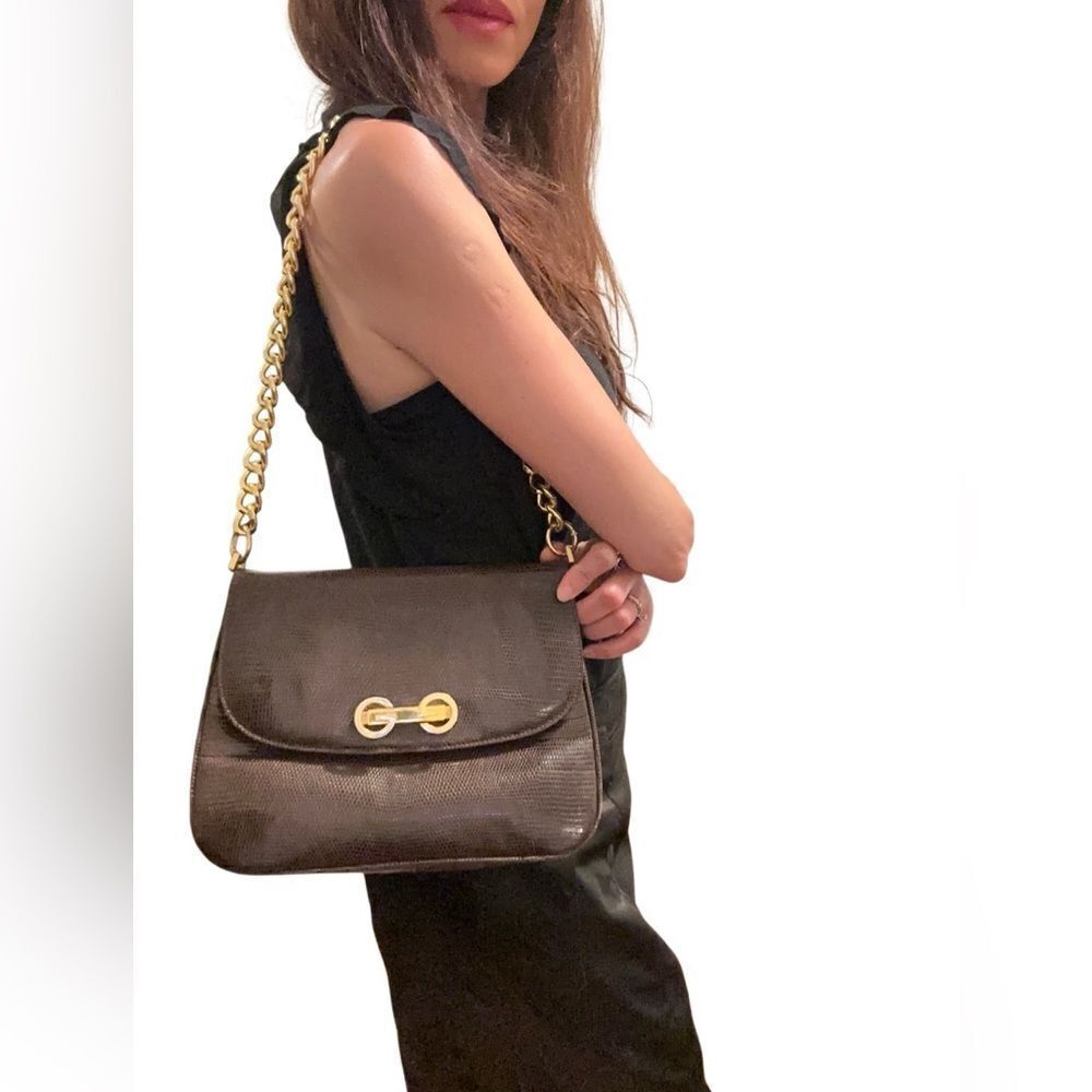 Gucci crocodile leather shoulder bag